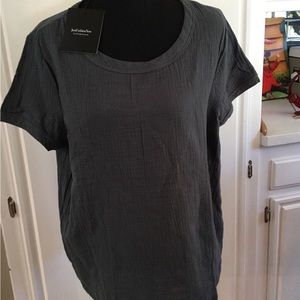 New just fashion now linen blend top blouse XL #S